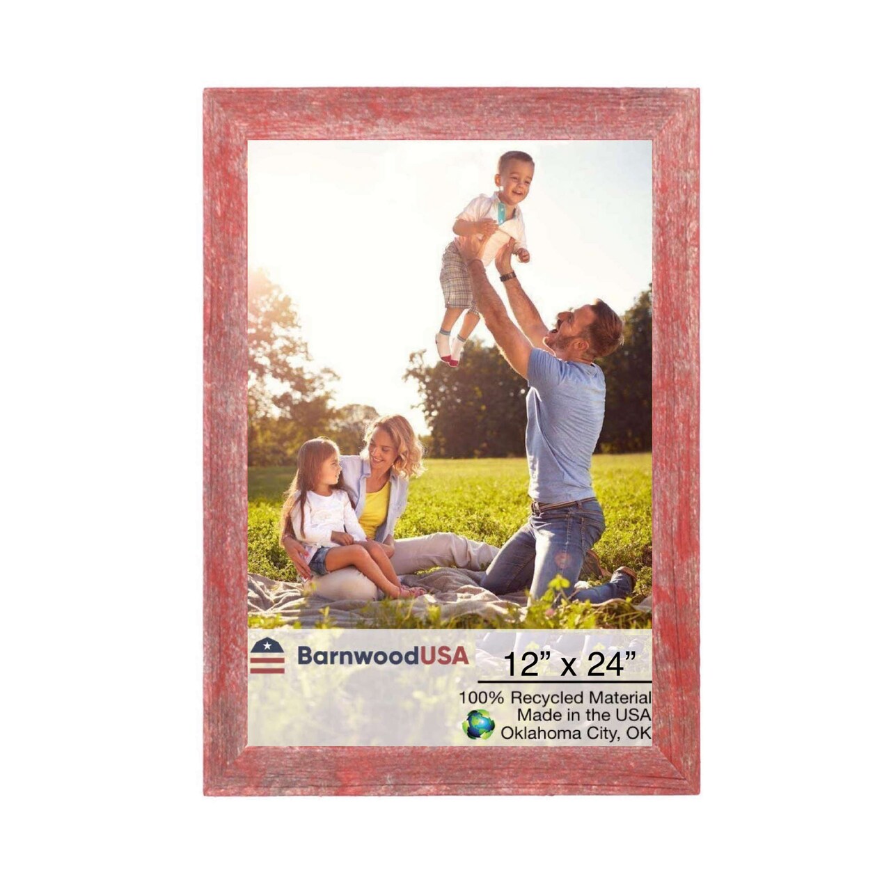 Rustic Farmhouse 12 in. x 24 in. Reclaimed Wood Picture Frame